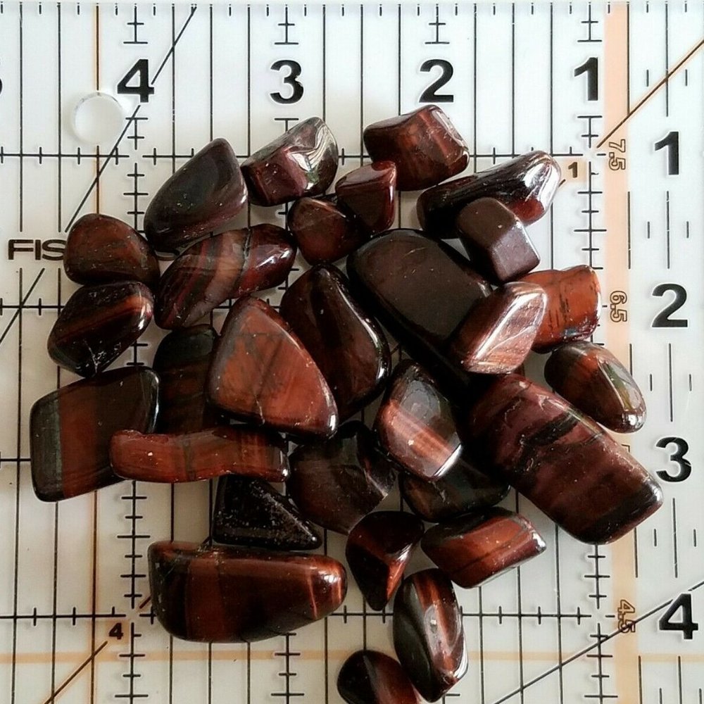 1 lb Tumbled Red Tigers Eye Gemstone Crystals 190-220 Stones Gem Rock Specimens - Picture 5 of 6